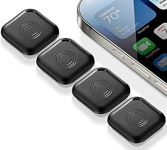 Air Tracker Tags-4 Pack Tracker Tag Work with Apple Find My (iOS 14.6 Above Only) Tag Smart Tag Item Finders for Key, Luggage, Backpack,etc (Black, 4 Pack)
