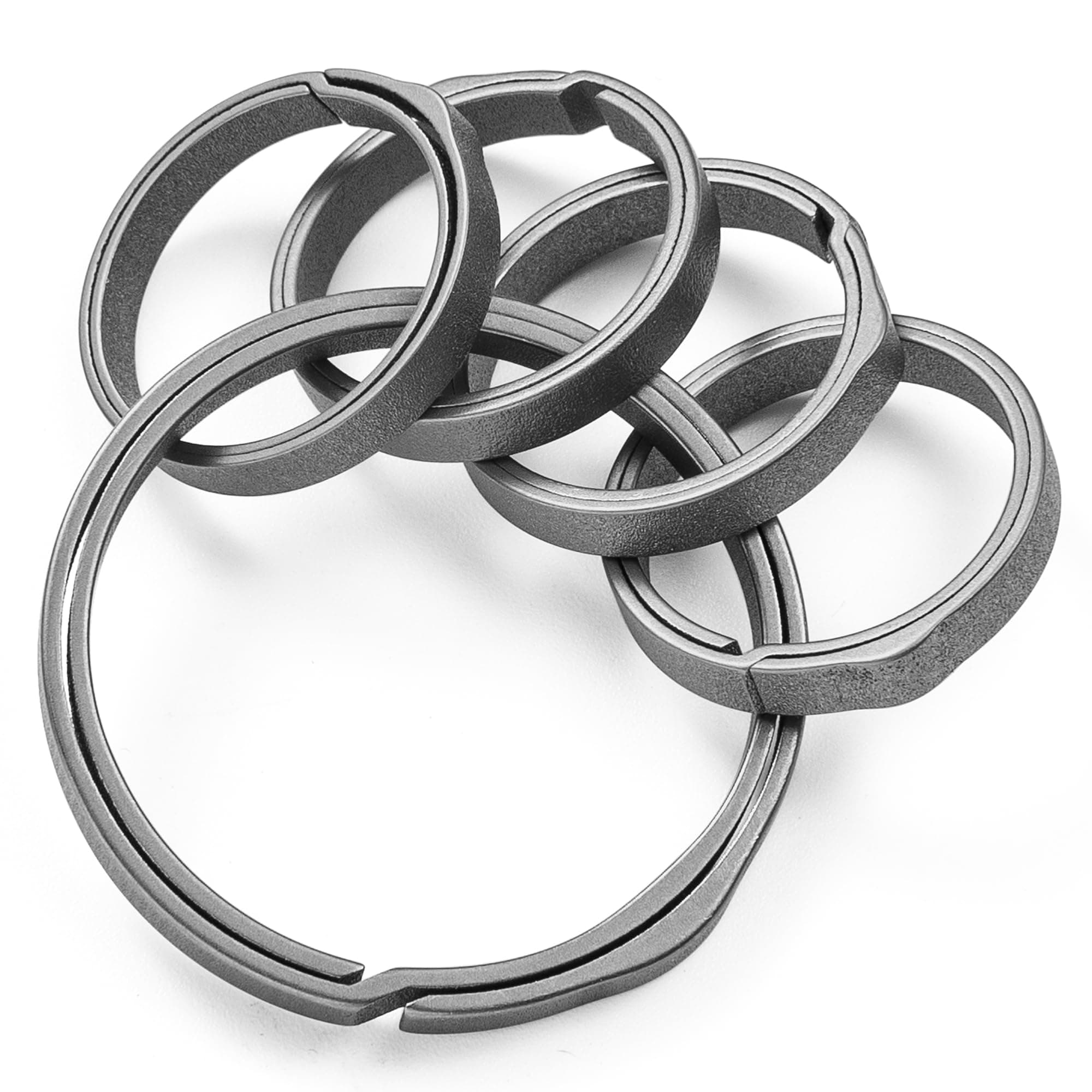 Titanium Key Rings for Keychain, Side-Pushing Key Chain Ring Split Keyring Heavy Duty Keychain Rings Bulk
