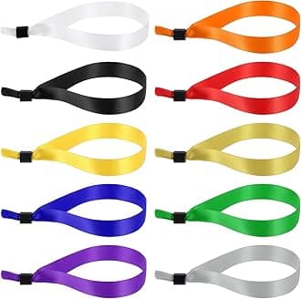 PATIKIL Disposable Cloth Wristbands for Events, 100 Pcs Adjustable Cloth Event Wristbands Colored Wrist Bands for Concert Club Parties, Multicolor, 13.8"x0.6"