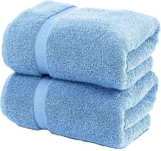 White   Classic  Luxury  Bath  Sheet  Towels  Extra Large | Highly Absorbent Hotel spa Collection Bathroom  Towel  | 35x70 Inch | 2 Pack (Light Blue)