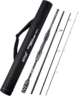 Travel Fishing Rods, 4 Piece Fishing Pole with Case/Bag, Casting/Spinning Rod,Ultralight Fishing Baitcasting Rod 7ft for Saltwater Trout, Bass, Walleye, Pike