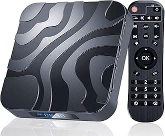 2025 Android TV Box 12.0, Android Box 4GB RAM 32GB ROM H618 Quad-Core CPU 6K TV Box Support 2.4/5G Dual WiFi Ethernet Bluetooth 4.0 H.265 Smart Box