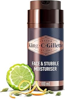 – Men’s Face & Stubble Moisturiser, 100ml, Hydrates and Softens Skin and Beard, Vitamin B Complex Formula, Lightweight Non-Greasy Moisturiser, Signature Bergamot Cedarwood Scent