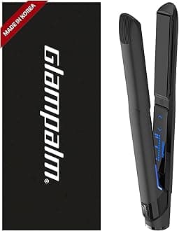 - GlamMuse 1" | All-Ceramic Flat Iron Infused with Vita-C, Salon Results with Less Heat Damage, Trusted by K-Pop Hair Stylists, Dual Voltage Hair Straightener, Silk Press | GP201T
