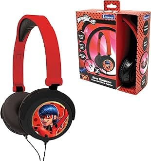 Miraculous Ladybug Cat Noir, Stereo Headphones, kids safe volume, foldable and adjustable, red, HP015MI