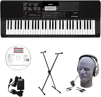 CT-X700 EDP Educational Keyboard Pack with Power Supply, Stand, Headphones, USB Cable, and Instructional Software (CAS CTX700 EDP)