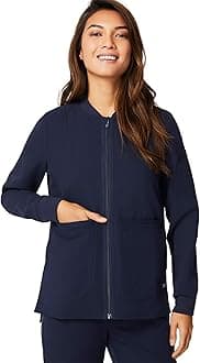 Bellery Scrub Jacket for Women — Stylish and Classic Fit Bomber Jacket with 7 Pockets and 4 Way Stretch