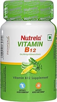 Nutrela Vitamin B12 Biofermented Plant Based Supplement for Men & Women with Moringa and Aloevera Extract - 30 Veg Capsules