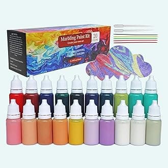 27PCS Water Marbling Painting Kit, Water Paint for Craft, Turkish Marble Pattern Craft Set,Watercolor Art Kit, Perfect for Birthday, Women's Day, Halloween, Christmas, Thanksgiving & New Year Gifts