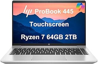 HP Latest ProBook 445 G9 Business Laptop (14" FHD Touchscreen, 64GB RAM, 2TB SSD, AMD Ryzen 7 5825U (> Intel i7-1165G7)) FP, IR Webcam, Ethernet, Wolf Pro Security, Win 11 Pro w/Copilot, Silver