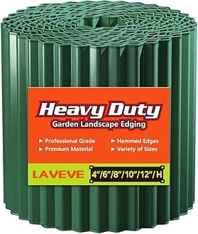 Corrugated Metal Garden Edging 4" x 10Ft, Landscape Edging Border for Lawn, Flower Bed, Garden Fence, Paver Edging (Green)