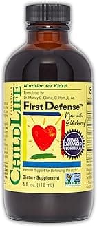 First Defense - Kids Immune Support, Immune Support for Kids, Toddlers 1-3, Babies 6 Months+, Vitamin Syrup with Elderberry, Zinc, Non GMO, Gluten Free - 4 Fl Oz (Pack of 1)