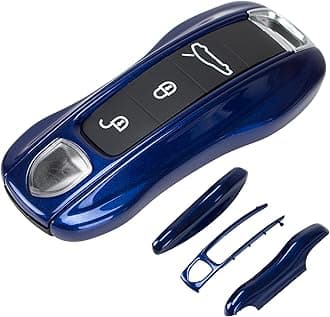 AeroBon 3-Piece Painted Key Fob Cover Compatible with Porsche Key Shell, Key Fob Shell Replacement (MK2, Gentian Blue)