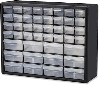 – 10144 44-Drawer Plastic Drawer Storage Cabinet for Garage Organization, Lego Storage, Teacher Toolbox, Makeup Organizer, and More, 50.8 cm W x 15.24 cm D x 40.64 cm H, Black