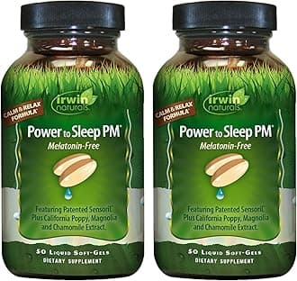Irwin Naturals Power to Sleep PM Melatonin-Free – Natural Sleep Support with Ashwagandha, Magnesium, GABA & L-Theanine – Promotes Calm Mind, Restful Sleep & Well-Being – 50 Soft-Gels (2 Pack)