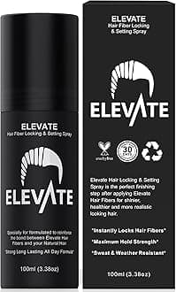 Elevate Hair Fiber Locking & Setting Hold Spray | New Advanced Long Lasting Formula | 2-6 Month Supply | Men and Women