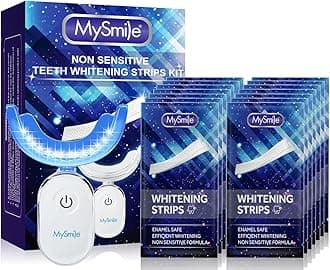 Teeth Whitening Kit, 28 Non-Sensitive Teeth Whitening Strips, Deluxe Teeth Whitener Dental Grade Tooth Whitening Strips for Home, Travel, 10 min Fast Result for Beautiful White Smile