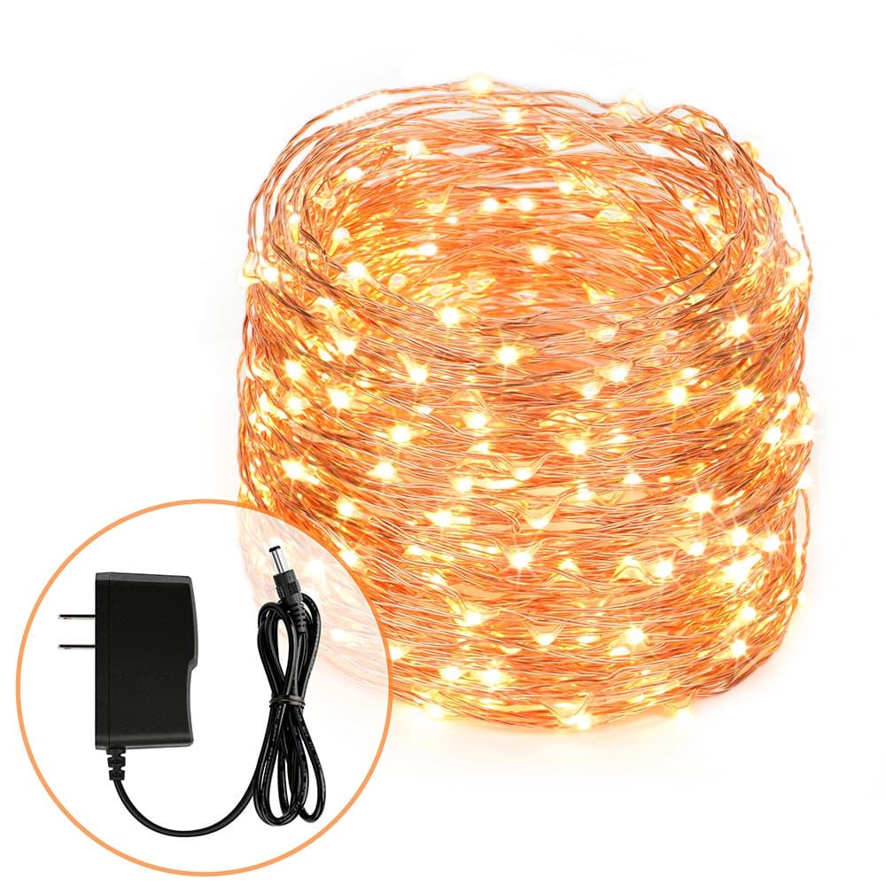 Led String Lights Plug in 300 LEDs 99ft Fairy String Lights Warm White Waterproof Indoor Outdoor String Lights for Bedroom Home Party Copper Wire UL Certificate Ship from USA