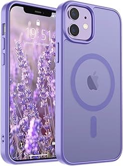 SUPFINE Magnetic for iPhone 12 Case/iPhone 12 Pro Case (Compatible with MagSafe) (Military Grade Drop Protection) Slim Translucent Matte Shockproof with Anti-Fingerprint Phone Case,Purple