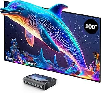 NexiGoAurora Pro 4K Laser TV, with 100" Fresnel ALR Screen, Factory Calibrated Color Accuracy, 2400 Lumens, for Home Theater and Daylight Use, Dolby Vision & Atoms, Active 3D