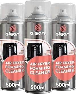 GLEAN Air Fryer Cleaner Spray | 3 x 500ml | Non-Caustic Kitchen Degreaser | BBQ Grill, Microwave & Hob Cleaner | Removes Baked-On Food & Stubborn Grease | For Daily & Weekly Cleaning