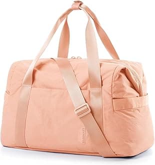 BAGSMART BAGSMART Gym Bag for Women, Carry on Weekender Overnight Bag, Travel Duffel Bags with Trolley Sleeve, Personal Item Travel Bag Tote Bag Workout Dance Bag(Orange-Large)