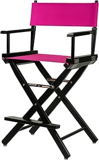 Casual Home 220-02/021-30 Director Chair, 24"-Counter Height, BlackFrame/Magenta Canvas