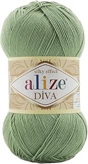 Alize Diva Silky Effect Hand Knitting Yarn 1PC (Color Green Tea no. 852)