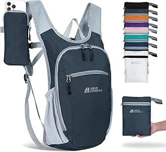 Hiking Backpack 10L/15L Small Daypack Lightweight Packable Travel Foldable Water Resistan for Women Men (Gray, 15L)