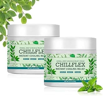 CHILLFLEX Menthol Soothing Cream, Joint Activities Throughout The Body, Relieve Muscle Tension, Cooling with Menthol and Frankincense, Fast Absorbing for Women and Men 3.52OZ (2PCS)