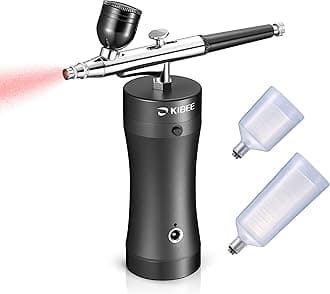 KIBEE Aibrush Rechargeable Handheld Mini Air Compressor Airbrush, Portable Cordless Airbrush Gun for Makeup, Tattoo, Nail Art, Face Paint, Model Painting,Cake Decor Black…