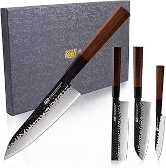 4pcs in one kitchen knife set by Findking-Dynasty series-3 layer 9CR18MOV clad steel w/octagon handle knife set