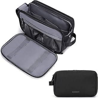 PurKeep Men's Toiletry Bag, Travel Toiletry Bag, Waterproof Shaving Bag for Toiletries and Accessories, Black (Black) BM0108003AN-FUS