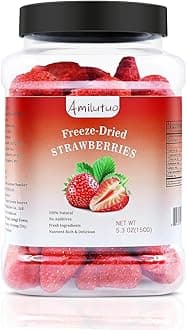 Freeze Dried Strawberries, 5.3OZ/150g Freeze Dried Fruit, Whole Dehydrated Strawberry for Breakfast Cereal Bowls Salad, Granola Bars, Ice Cream - Freeze Dried Snacks