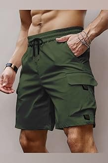 Peppyzone Men's Stylish Latest Cargo Shorts Pant for Men Cotton Casual Shorts...
