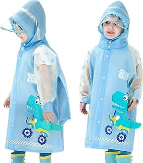 Kids Raincoats Rain Poncho Girls Boys Rain Jacket Waterproof Poncho Toddler Cartoon Rain Wear Reusable with Portable Bag S-4XL Size