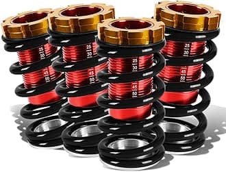 DNA MOTORING 4PCS Suspension Coilover Sleeves Spring Kit Compatible with 88-00 Civic / 93-97 Civic Del Sol / 88-91 CRX / 90-01 Integra, Black, COIL-HC88-T11-BK