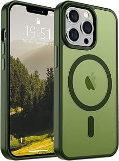SUPFINE Magnetic for iPhone 12 Pro Max Case [Compatible with MagSafe] [10 FT Military Grade Drop Protection] Slim Translucent Matte Shockproof with Anti-Fingerprint Phone Case,Matte Cangling Green