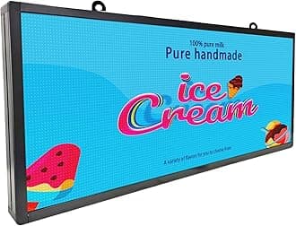 Led Signs Scrolling Programmable, Digital Display Screen Outdoor Waterproof, Customed Electronic Message Board ,for Advertising Public Business Store Restaurant Window P6 40''x17'' ,High Brightness Full Color