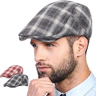 LADYBRO 2Pack Unisex Flat Cap Newsboy Hats for Men Women, Summer Casual Adjustable