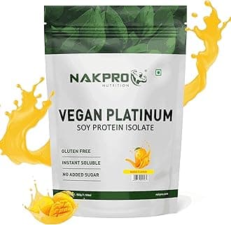 Vegan Soy Protein Isolate 90% | Raw, Pure, Natural & Vegetarian Plant Protein Supplement Powder (Mango, 500g)