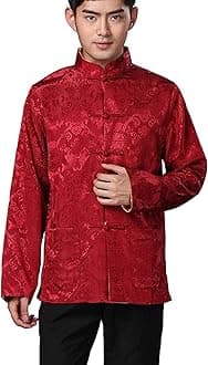 Chinese Traditional Tai Chi Uniform Long Sleeve Top Kungfu Shirt Tang Suit for Men