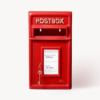 ACL Royal Mail Post Box – Red Mail Box with Lock – Wall Mounted Post Box – Lockable Postage Box Royal Mail Replica – Durable Cast Iron Post Office Box
