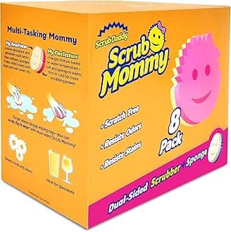 Scrub Daddy Dual Sided Sponge and Scrubber - Scrub Mommy - Scratch Free Sponge for Dishes and Home, Soft in Warm Water,Multi Surface 8 Count (Pack of 1)