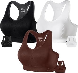 FITTIN Racerback Sports Bras for Women - Padded Seamless Support Bra for Yoga Gym Workout Fitness