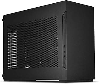 A4-H2O X4 Mini-ITX Case with PCIe 4.0 Riser, Support for Triple-Slot GPU, 240mm Radiator, and Full Mesh Panels – Black