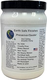 Earth Safe FInishes Preserver Sealer for All Surfaces (Wood, Concrete, Brick, Terra Cotta, etc) Durable, Non Toxic, Non Flammable, No VOC, Made in USA (Preserver/Sealer, Gallon)