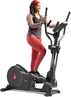 Sunny Health & Fitness Elliptical Machine with Extended Stride, Ultra Quiet 300 lbs Capacity Cross Training Cardio Fully Body Exercise for Home, Sunny Fit App Access, Optional 12" or 16" Stride Length
