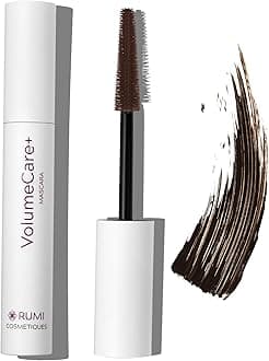 VolumeCare+ Mascara For Mature Women - Extreme Length and Volume 2-in-1 Formula - No Clumps or Flaking, Long-Wearing, Hypoallergenic Mascara For Sensitive Eyes (Dark Brown)