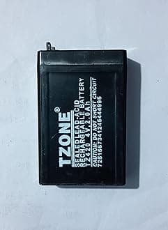 Sealed Lead Acid Rechargeable Battery 4V (Pack of 1) Select (0.4Ah, 0.5Ah, 1Ah, 1.5Ah, 2Ah) Ampere-Hour Size- (2Ah)